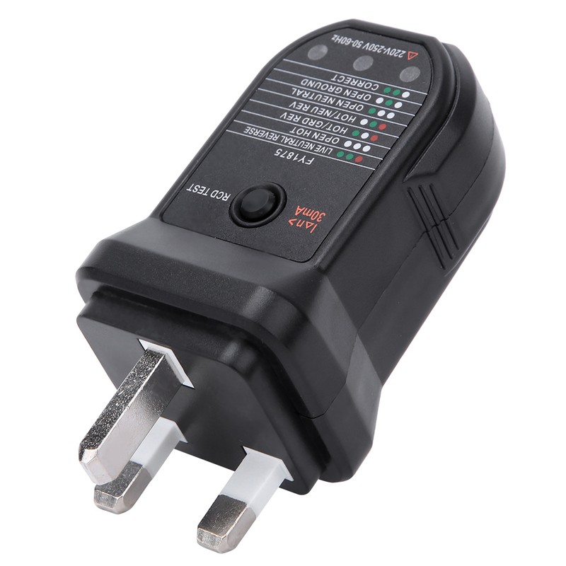 FY1875 Socket Tester Outlet Detector Safety Leakage Protection Testing InstrumentUK