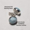 Handmade Natural Larimar 8 mm Sterling Silver Stud Earrings
