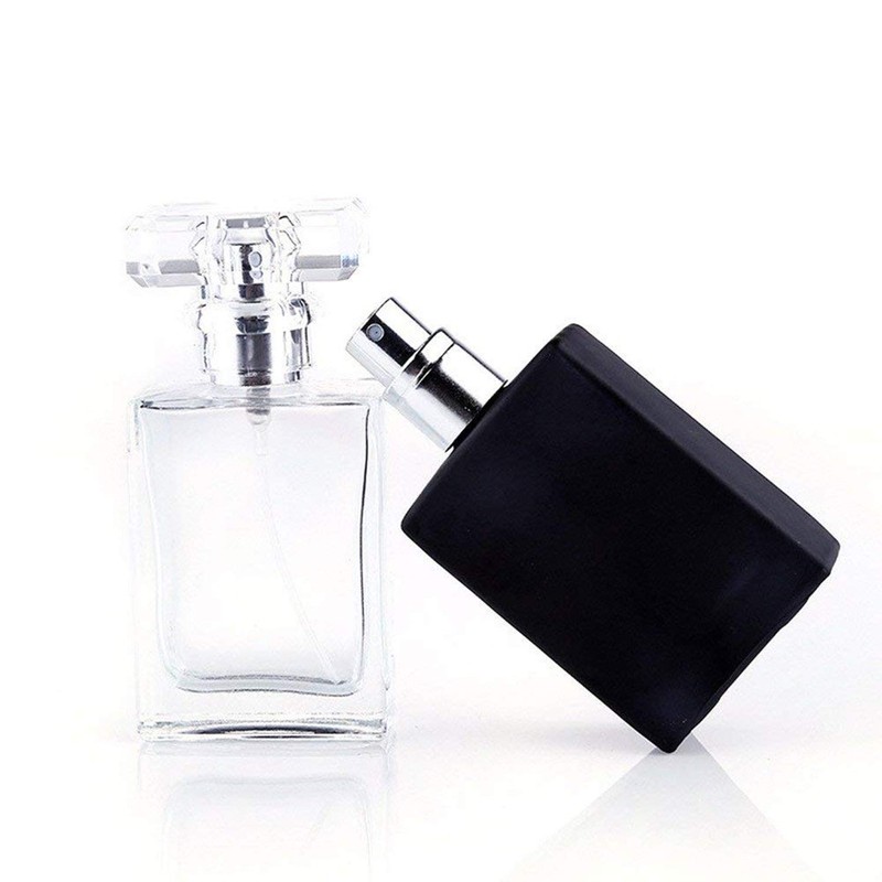 2 Pack - 30ML Flint Glass Refillable Perfume Bottle, Square