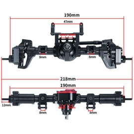 RC Front Rear Portal Axle Axle Set CNC Metal Tyre Axle for 1/10 RC Crawler Axial SCX10 II 90046 90047 (Rear Axles)