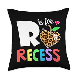 School Recess Crew Apparel and Gifts Ideas Funny School Gifts for Teachers Students Monitor Recess Crew Throw Pillow, 18x18, Multicolor