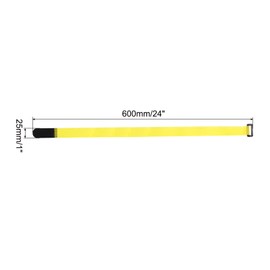 MECCANIXITY Fastening Hook and Loop Cable Tie 24 Inch x 1 Inch Reusable with Buckle Adjustable Multi-Purpose Wire Strap for Cord Management Yellow, Pack of 10