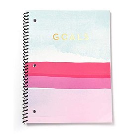 Gartner Studios Goals Spiral Notebook, Pink and Blue, 8 by 10.5 Inches, 80 Pages, 1 Count (52521)