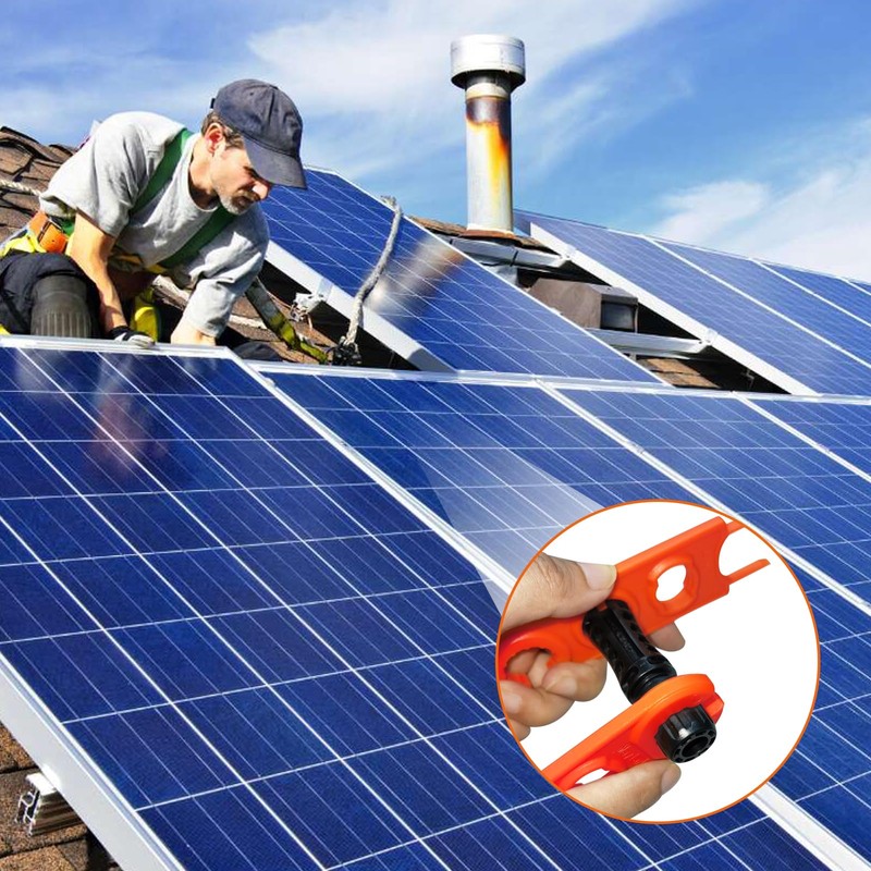 Upgrade 2 Piece Key Solar Wrench Tool, MC4 Solar Plug