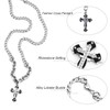 KONFEN Men's Cross Necklace, Cross Pendant Necklace with Chain, Rhinestone
