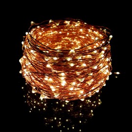 Dreamworth Remote Control 165ft 500 LED Warm White Copper Wire String Fairy Light Lamp Decoration Lighting with 12V AC Adapter for Christmas Party Wedding(50m) ¡­