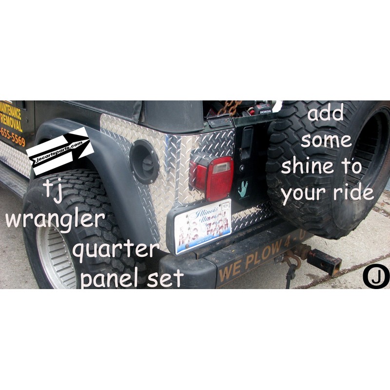 Fits Jeep Tj Wrangler 2 Pc Diamond Plate Rear Body