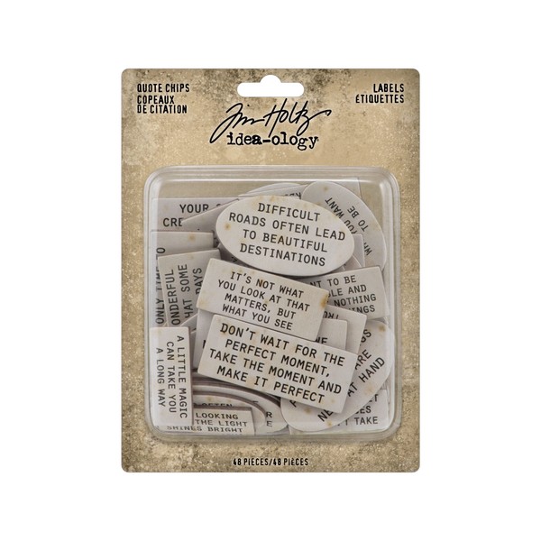 Tim Holtz Quote Chips Labels Craft Supply, Multiple 60