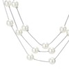 COOLSTEELANDBEYOND Statement Necklace Two Strand Long Chain with Synthetic Pearl
