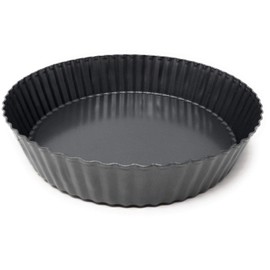 MGE - Deep Non-Stick Fluted Flan & Tart Tin - Deep Quiche Pan with Loose Base - 30 cm