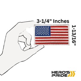 6 Pack Hero's Pride Tactical American Flag Patches - 3-1/4" x 1-13/16"" Embroidered USA Uniform Emblem Patch - Hook & Loop Designed for Military & Tactical Clothing - Multicolored USA Flag (6 Pieces)