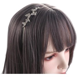 YONGXING Butterfly Hair Clip, Rhinestone Hair Hoop, Headband - Girls & Women's Hair Accessory (Style 1, 1 Count)