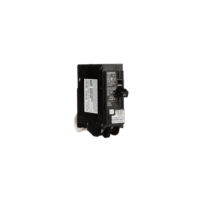 SIEMENS QF120A Gfci Circuit Breaker, Plug In, Self Testing, 20