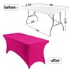 Peomeise 6FT Spandex Table Cover Rectangular Stretch Spandex Tablecloth (Fuchsia,6FT)