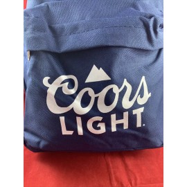 Coors Light New Coors Light Beer Navy Blue White Logo Pocket Zip Backpack Book Bag Sack