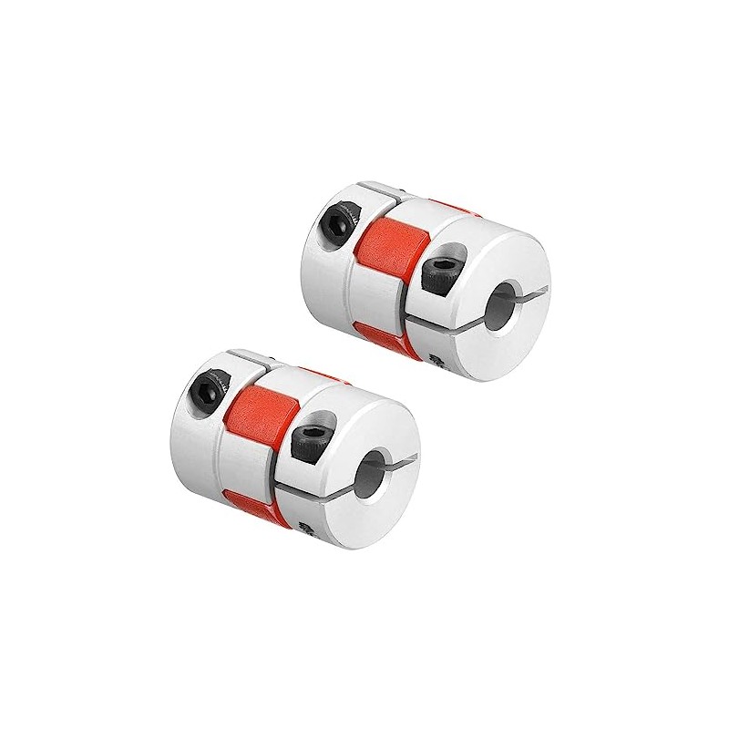 TOP-VIGOR 2pcs 6.35mm to 6.35mm Shaft Coupling L25xD20 Flexible Clamp