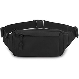 Tactical Fanny Pack, Military Waist Bag, Money Belt, Bumbag with Zipper Closure for Daily Use, Travel, Hiking, Climbing and Running,Black, Small Size, Made of Nylon