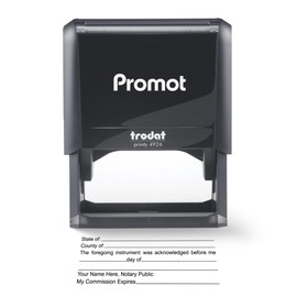 Promot Notary Acknowledgement Stamp - Black Ink - Self Inking Rubber Stamp