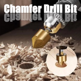 Bestgle 6 Pcs Countersink Chamfer Drill Bits Set 82 Degree Chamfering Cutter 1/4 Inch Hex Shank 5 Flutes Chamfer Tapered Bit Set for DIY Woodworking Metalworking, 6mm/8mm/9mm/12mm/16mm/19mm