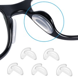 Festful Eyeglass Nose Pads,5 Pairs of Silicone Nose Pads for Glasses,Anti-Slip Soft Nose Protector for Glasses (Clear/2mm)