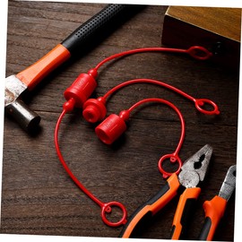 Gatuida 2 Sets Quick Coupler Dust Covers Hydraulic Dust Caps Chrome Pipe Fittings Red Plastic Tube