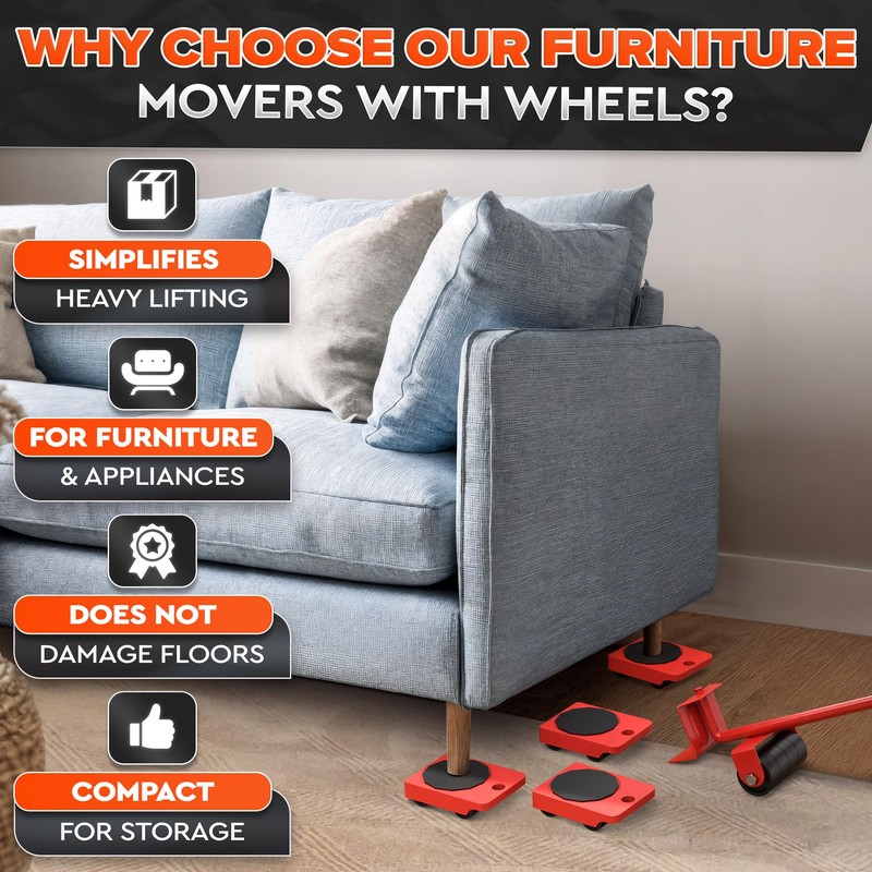 220 Lbs Capacity Heavy Furniture Movers with Wheels – Heavy