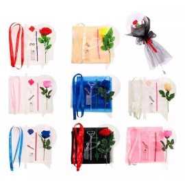 KFMX Globo Luz Led Transparente Con Rosa Kit Para Armar Bouquet