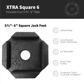 SnapPad Xtra RV Leveling Pads - Permanent Jack Stabilizers for RVs - 6" Square Leveling Jack Pads for LCI Leveling System - Heavy Duty Replacement for Blocks - Made in The USA (Square 6 4-Pack)