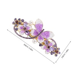 Gatuida Rhinestone Butterfly Hair Barrette: Flower Butterfly Spring Hair Clip Ponytail Holder - Sparkly Headwear Accessory For Parties Weddings