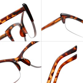 Bevi Blue Light Blocking Reading Glasses with Spring Hinges Magnifying Anti Eye Strain Glasses Men & Women R202104C4-4.00