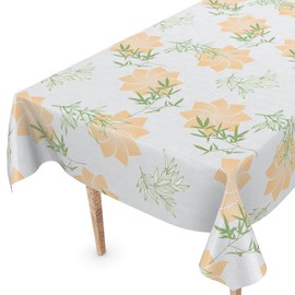 Washable Oilcloth Tablecloth 120 x 140 cm Cut Edge Secret Light Grey Easy Care