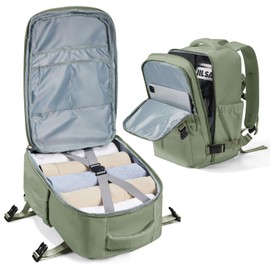 Carry on Travel Backpack for Women Men Personal Item Bag Waterproof Weekender Essentials Airline Approved Business Gym College Causal Daypack Mochilas de Viaje Dark Green