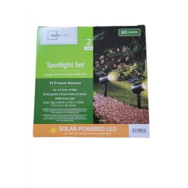 Mainstays 60 Lumens Solar Powered LED Landscape Spotlight, 2 pack