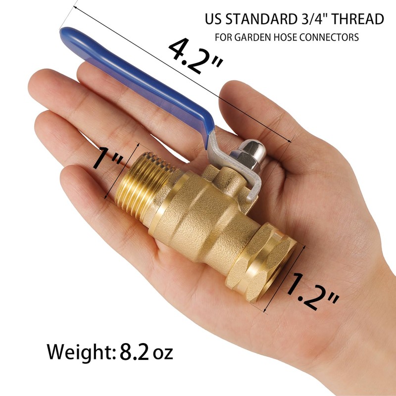 BILAL Heavy Duty Garden Hose Shut Off Valve with Long