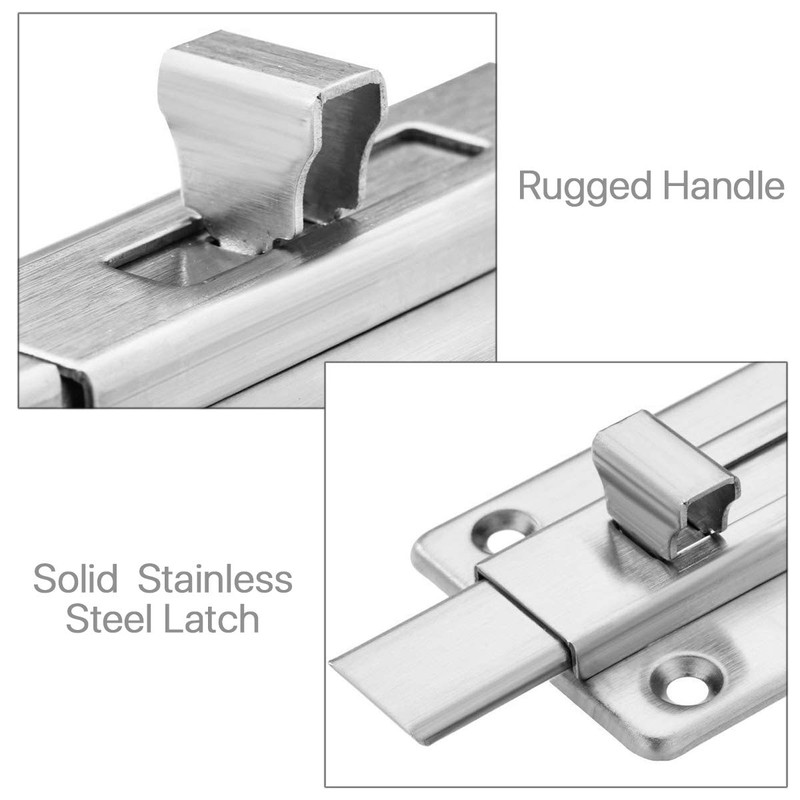 Door Bolts, 2 Pieces Stainless Steel Door Latch Gate Latch