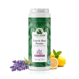 FOOT SENSE All Natural Foot & Shoe Powder, Foot Odor Eliminator for Long-Lasting Odor Control Lasts up to 6 Months, Disinfects & Deodorizes, Safe for Men, Women, Kids, Athletes, 100g