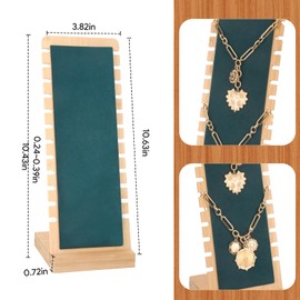 ChauLanBow Chain Stand Jewellery, Jewellery Stand, Chain Holder Jewellery, Vertical Necklace Stand, Jewellery Stand, Necklace Jewellery Stand, Wood, 12 Slots, Chain Storage (Green)