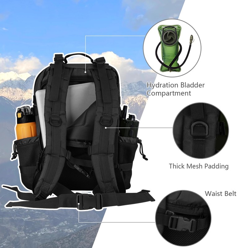 Hannibal Tactical 30L MOLLE Assault Pack, Tactical Backpack Military Army