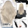 Moresoo Micro Ring Real Hair Extensions, 45 cm, Platinum Blonde,