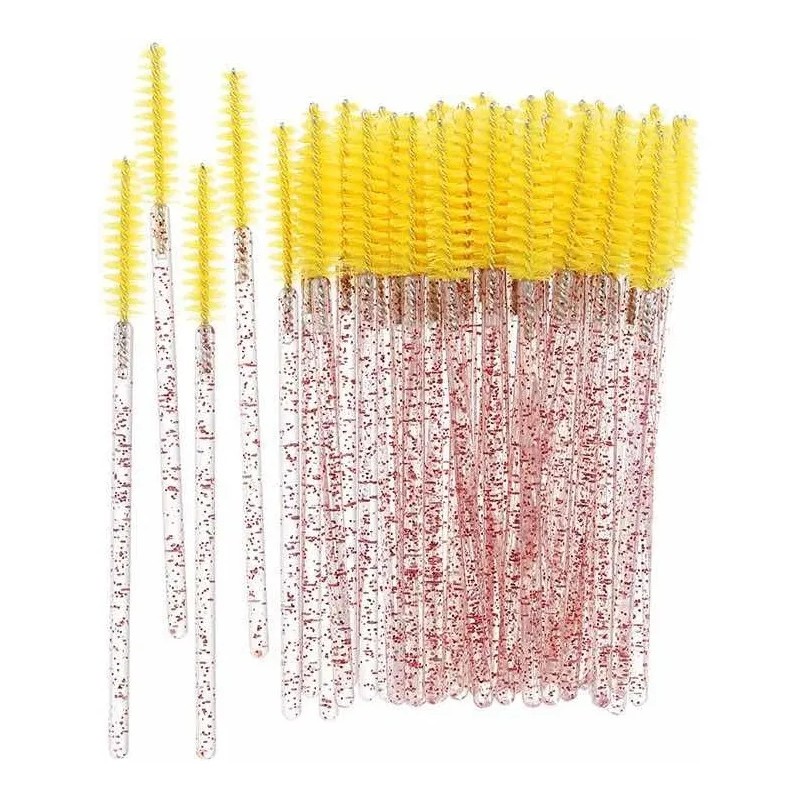 100 Cepillos Para Pestañas Extensión Brillante Glitter Mink