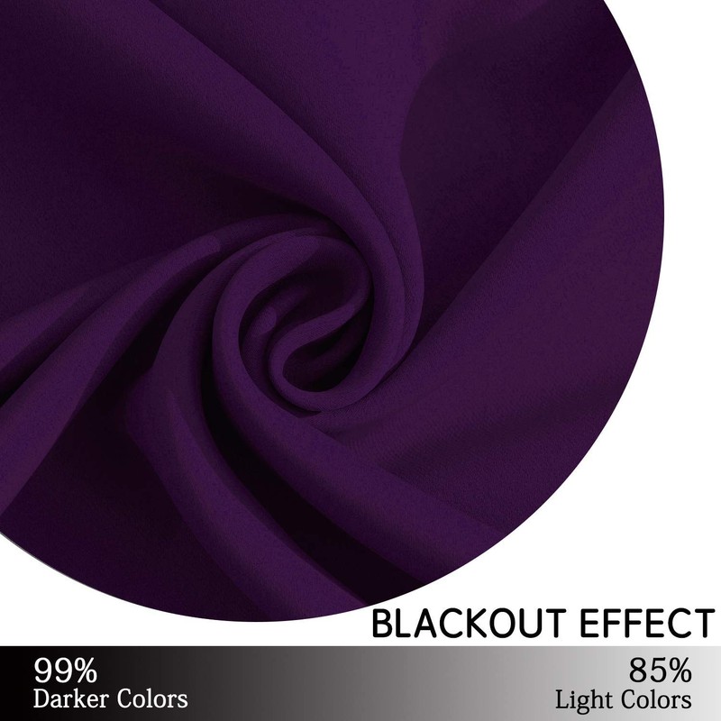 Yakamok - Cortinas opacas moradas para recámara, aislamiento térmico, con