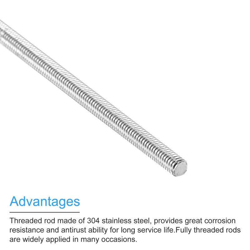 sourcing map Fully Threaded Rod M5 x 100mm 0.8mm Thread