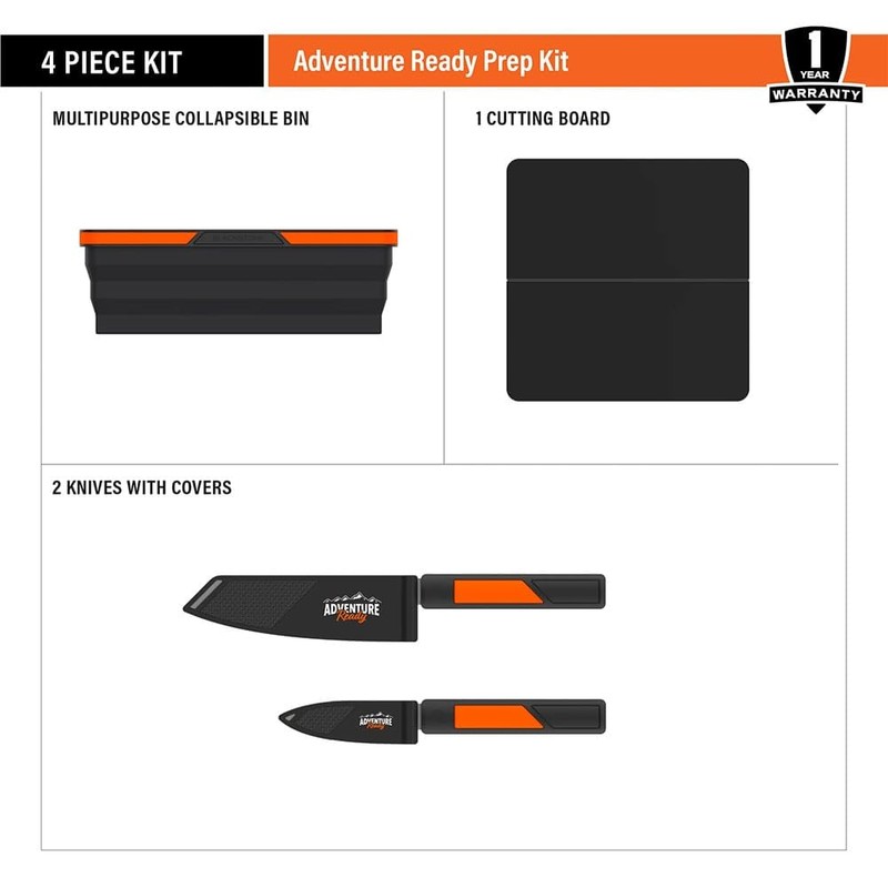 Blackstone Adventure Ready Prep Kit with Cutting Board, Knives &