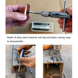Adjustable T-Handle Ratchet Tap Holder Wrench, Household Ratcheting T Handle Holder Reamer Hand Tapping Tool (M5-M12 Long)