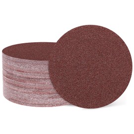 HARFINGTON 50 Pcs 2 Inch Sanding Discs, 120 Grit Hook and Loop Sandpaper, No-Hole Aluminum Oxide Orbital Sander Sandpaper for Woodworking Automotive Metal Polishing, Red