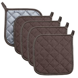 Pot Holders Cotton Made Machine Washable Heat Resistant Potholder, Pot Holder, Hot Pads, Trivet for Cooking and Baking (5, Brown)