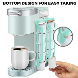 kedofa K Cup Holder for Keurig: Coffee Pod Holder for Counter Small Space - Kcup holder for Wall Mount (2, Oasis Blue)