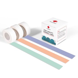 Phomemo D30 Continuous Label Tape - Green Purple Orange Label Tapes, 3 Rolls