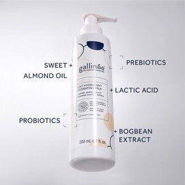 Gallinée - Body Hydrating Milk - Body Moisturiser for Dry Skin - Body Lotion With Sweet Almond Oil, Prebiotics, Probiotics & Lactic Acid - Body Skin Care - Dermatologically Tested - 200 ml