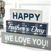 Glitzhome LED Lighted Wooden Happy Father's Day Block Table Sign